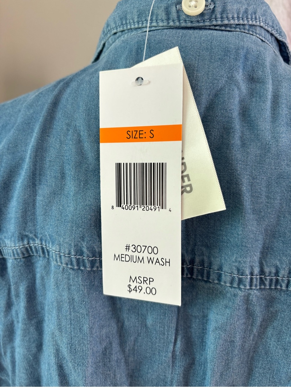 Relaxed Light Blue Denim Button-Down Shirt - Picture 6 of 10